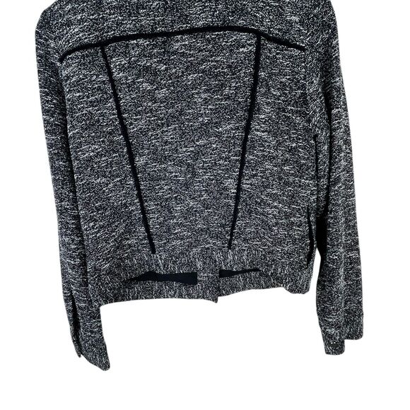 Slate & Willow Tweed Blazer Jacket Sz M Black Space-Dyed Contrast Pipe Trim - Picture 7 of 14